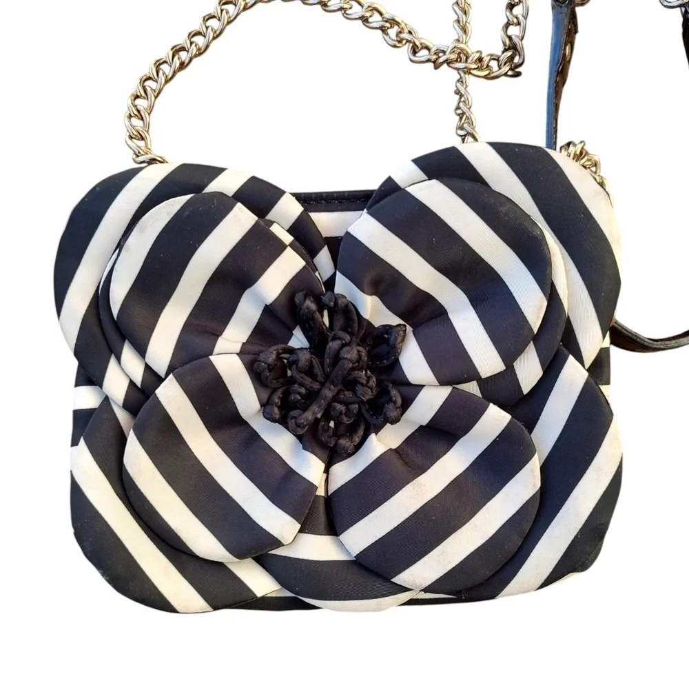 Kate Spade Black and White Floral Crossbody Bag